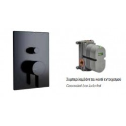 Πλήρες Σετ Ντουζιέρας Εντοιχισμού 2 Εξόδων Modea Eclipse 00-02017/B Μαύρη Ματ